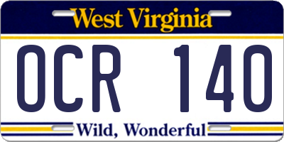 WV license plate OCR140