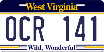 WV license plate OCR141