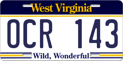WV license plate OCR143