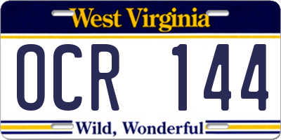 WV license plate OCR144