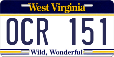 WV license plate OCR151