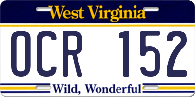WV license plate OCR152