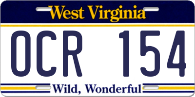 WV license plate OCR154