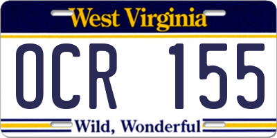 WV license plate OCR155