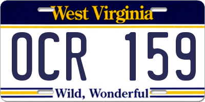 WV license plate OCR159
