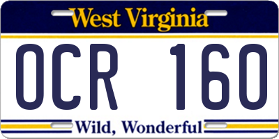 WV license plate OCR160