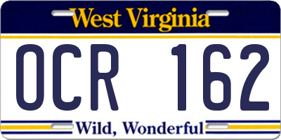 WV license plate OCR162