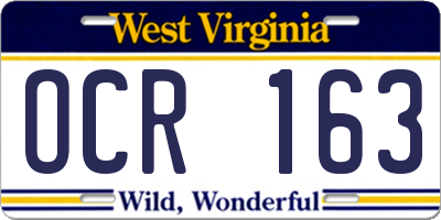 WV license plate OCR163