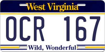 WV license plate OCR167