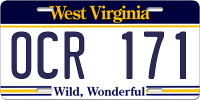 WV license plate OCR171