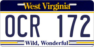 WV license plate OCR172