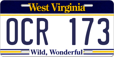 WV license plate OCR173