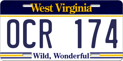 WV license plate OCR174
