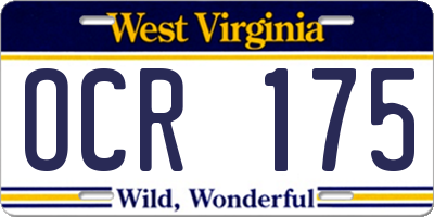WV license plate OCR175