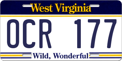 WV license plate OCR177