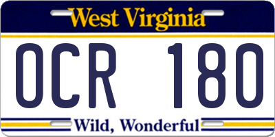 WV license plate OCR180