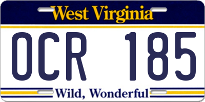 WV license plate OCR185