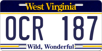 WV license plate OCR187