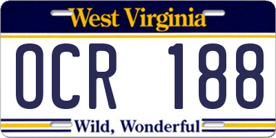 WV license plate OCR188