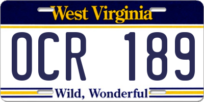 WV license plate OCR189