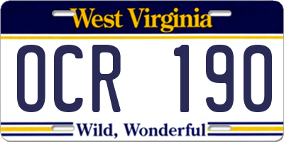 WV license plate OCR190