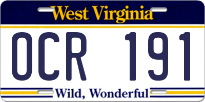 WV license plate OCR191