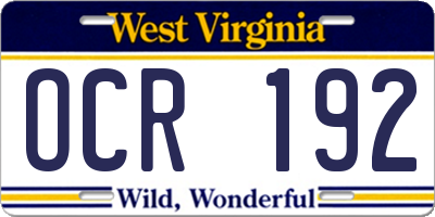 WV license plate OCR192