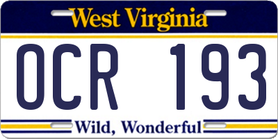 WV license plate OCR193