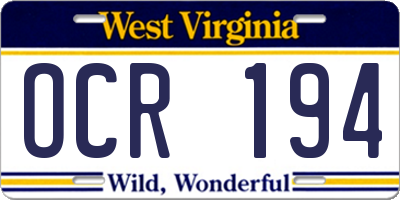 WV license plate OCR194