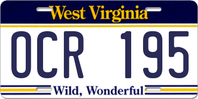 WV license plate OCR195