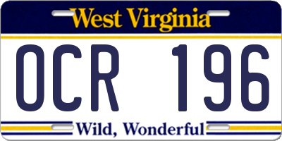WV license plate OCR196