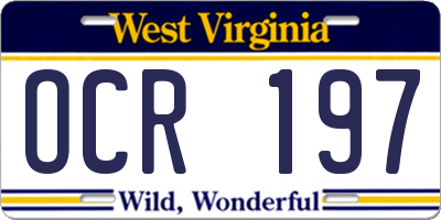 WV license plate OCR197