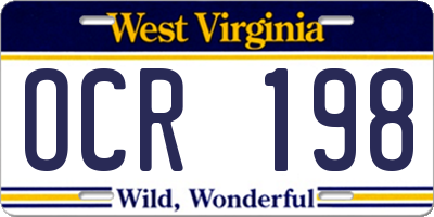 WV license plate OCR198