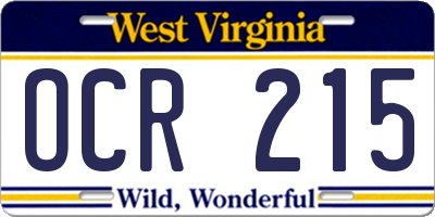 WV license plate OCR215