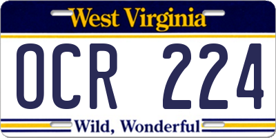 WV license plate OCR224