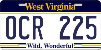WV license plate OCR225