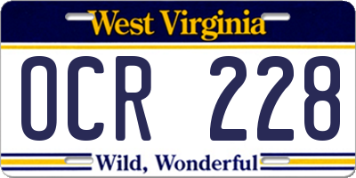 WV license plate OCR228