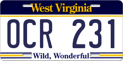 WV license plate OCR231