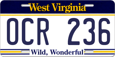 WV license plate OCR236
