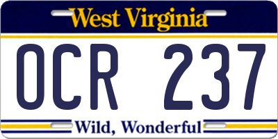 WV license plate OCR237