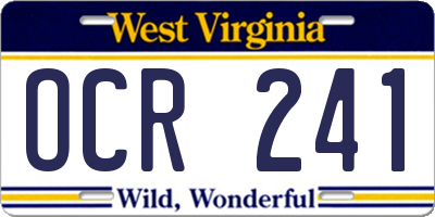 WV license plate OCR241