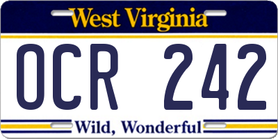 WV license plate OCR242