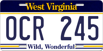 WV license plate OCR245