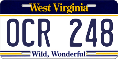 WV license plate OCR248