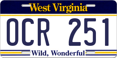 WV license plate OCR251
