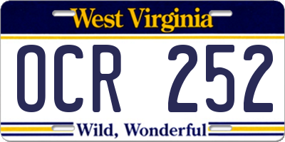 WV license plate OCR252