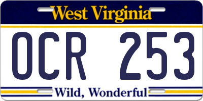 WV license plate OCR253