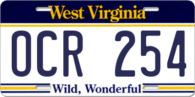 WV license plate OCR254