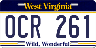 WV license plate OCR261