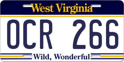 WV license plate OCR266